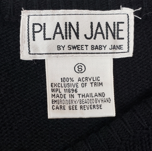 Vtg NOS NWT 80s Plain Jane sweater dress sequins S - Picture 4 of 6